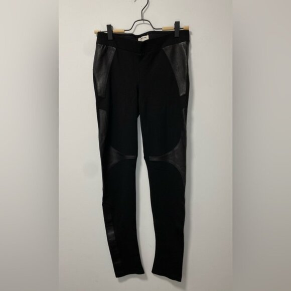 Helmut Lang Leggings with Lamb Leather Patches Black — Size 4 - Picture 5 of 10